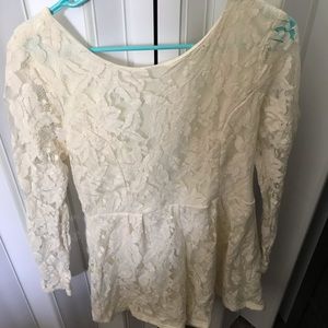 White/Beige Laced Romper